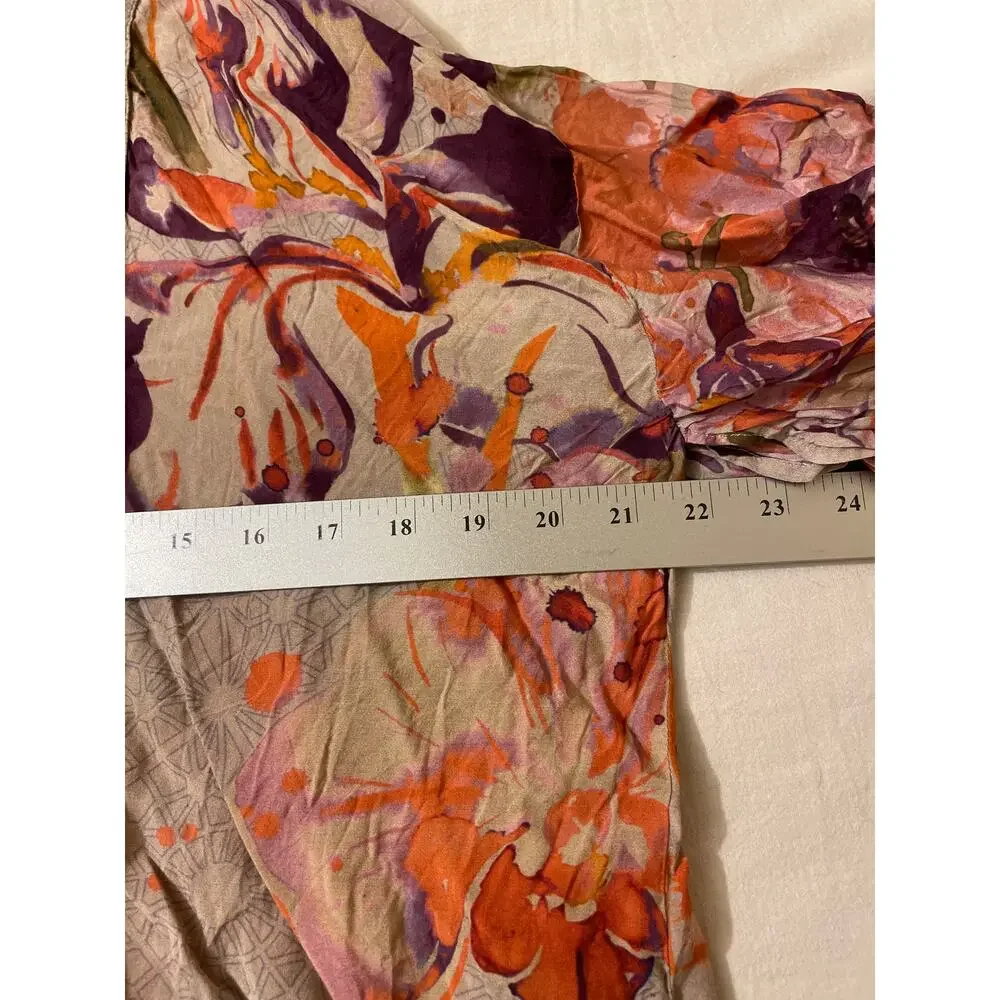 Powder Women's‎ One Size Open Front Floral Long Sleeve Modal Kimono Blouse